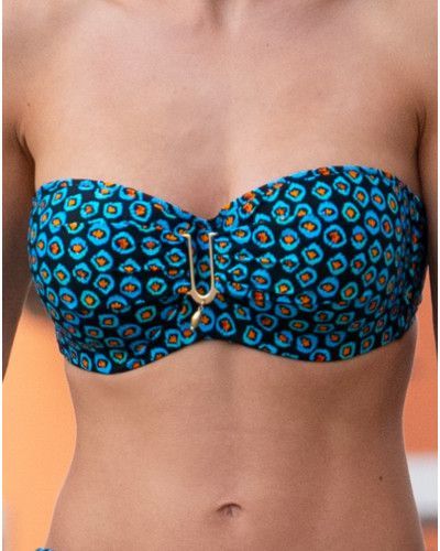 Sujetador de baño sin tirantes preformado copas profundas Antigel La Vagabonde (Pois Soleil)