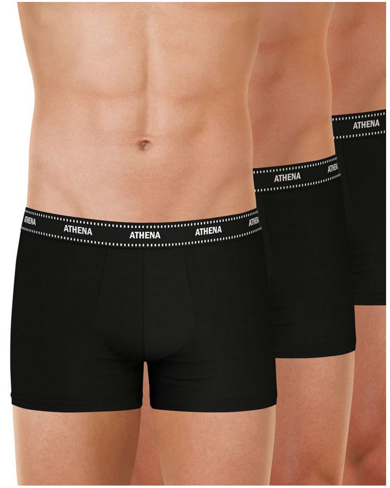 Pack de 3 boxers de algodón Athena (Negro Estampado)