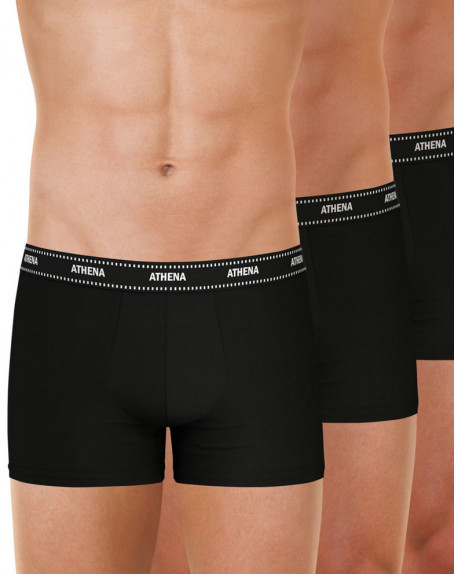 Pack of 3 Athena cotton boxers (Black Printed)