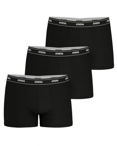 Pack de 3 boxers de algodón Athena (Negro Estampado)