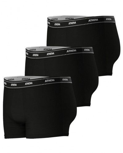 Pack de 3 boxers de algodón Athena (Negro Estampado)
