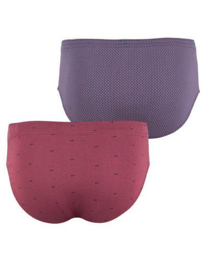 Set of 2 Eminence Patterned High Waist Briefs 100% Cotton (Pink/Violet)