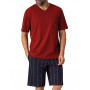 Pijama corto de 100% algodón Eminence Jersey (Marine/Rouille)