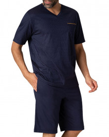 Pijama corto 100% algodón de primera calidad Eminence (Imprimé Marine)