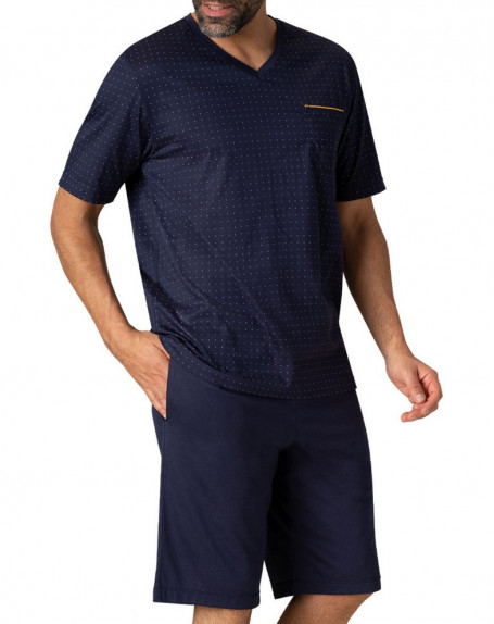 Short pyjamas 100% Premium cotton Eminence (Imprimé Marine)