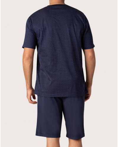 Short pyjamas 100% Premium cotton Eminence (Imprimé Marine)