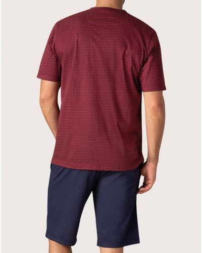 Pyjama court 100% Coton premium Eminence (Imprimé Bordeaux)
