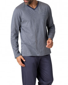 Pyjama long 100% Coton Eminence (Imprimé Gris)
