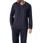 Eminence long pyjamas in 100% cotton jersey (Carreaux Marine)