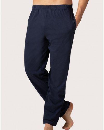 Pyjama long en Jersey 100% Coton Eminence (Carreaux Marine)