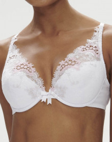 Push-up bra with plunging neckline Simone Pérèle Wish (Blanc cristal)