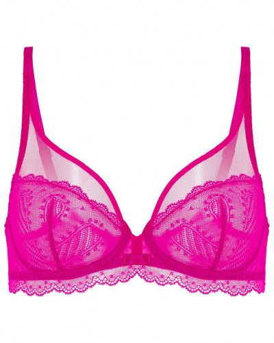 Underwired bra with plunging neckline Simone Pérèle Canopée (Rose Hibiscus)