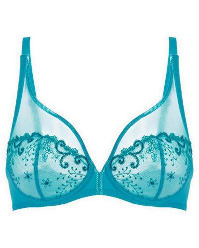 Soutien-gorge avec armature décolleté plongeant Simone Pérèle Délice (Bleu Atoll)