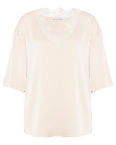 Top manches 3/4 Simone Pérèle Satin Secrets (Rose Sakura)