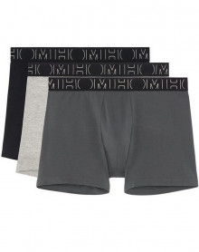 Calzoncillos boxer largos de algodón HOM Patrick (negro/gris/gris)