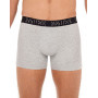 Long cotton boxer shorts HOM Patrick (black/grey/grey)