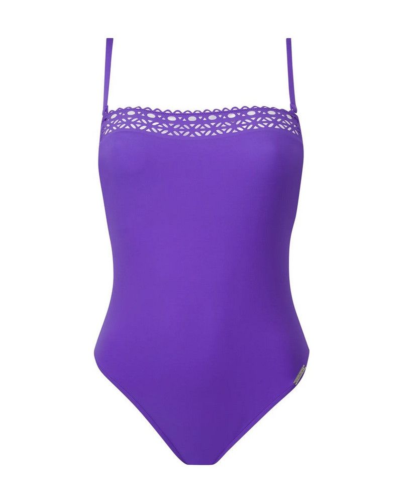 One-piece bandeau swimming costume with shell Lise Charmel Ajourage Couture (Iris Couture)