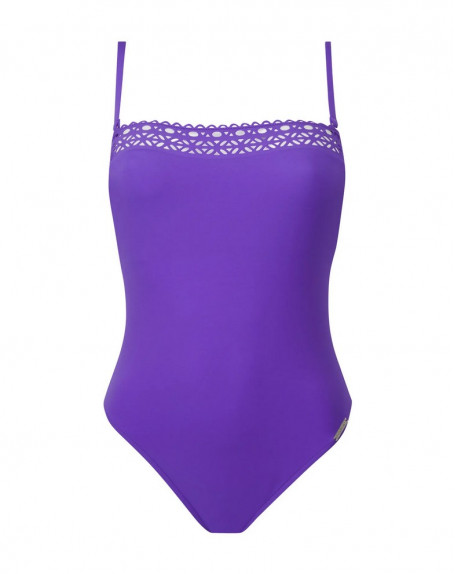 One-piece bandeau swimming costume with shell Lise Charmel Ajourage Couture (Iris Couture)