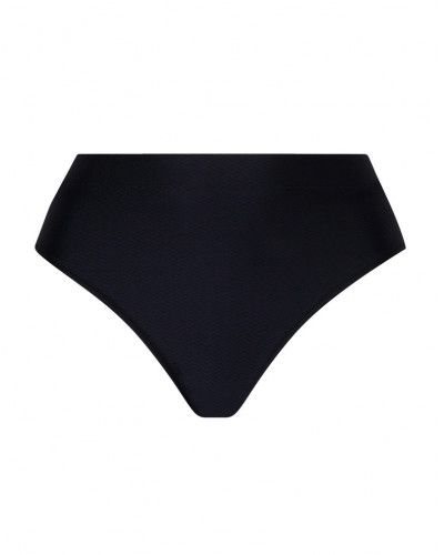 Culotte de bain taille haute échancrée Antigel La Vogueuse (Noir)