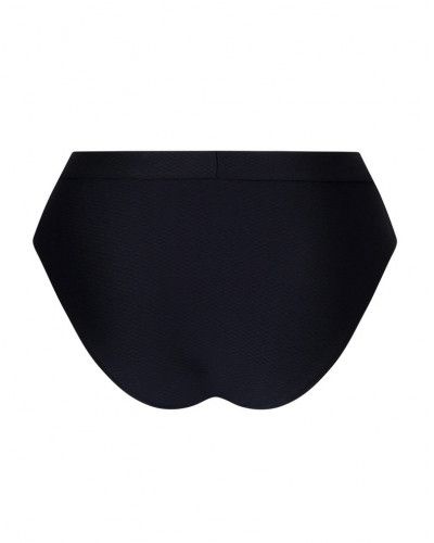 Culotte de bain taille haute échancrée Antigel La Vogueuse (Noir)