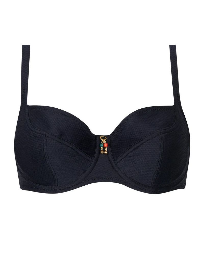 Demi bath bra Antigel La Vogueuse (Black)