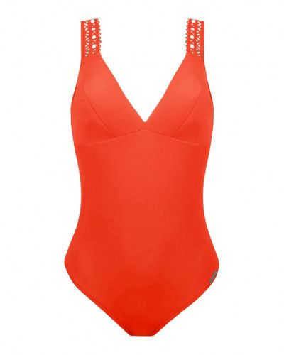One-piece opened support swimsuit Lise Charmel Ajourage Couture (Orange Couture)