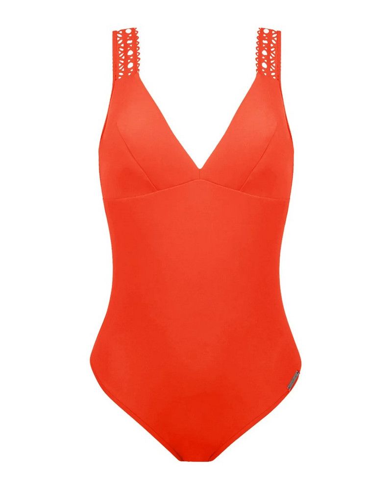 Traje de baño una pieza sujeción deportiva Lise Charmel Ajourage Couture (Orange Couture)