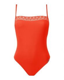 Padded one-piece swimsuit bandeau Lise Charmel Ajourage Couture (Orange Couture)