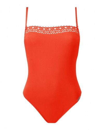 Traje de baño una pieza bandeau preformado Lise Charmel Ajourage Couture (Orange Couture)