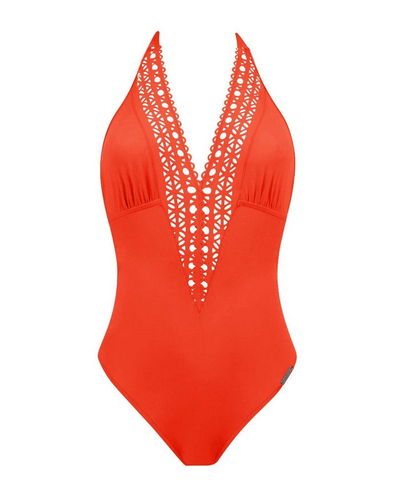 One-piece swimsuit seduction Lise Charmel Ajourage Couture (Orange Couture)