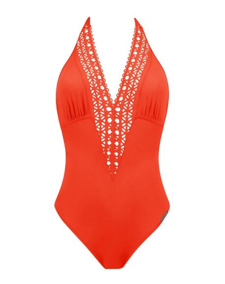 One-piece swimsuit seduction Lise Charmel Ajourage Couture (Orange Couture)