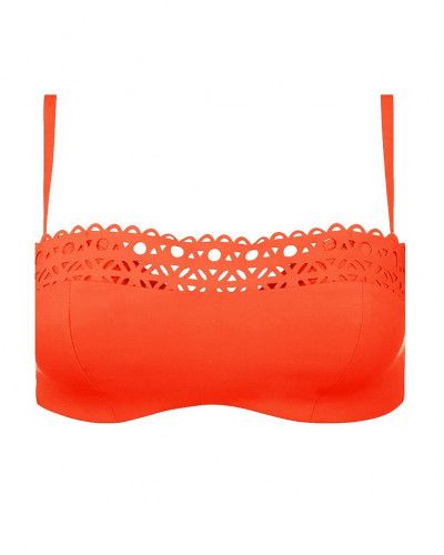 Sujetador de baño bandeau preformado Lise Charmel Ajourage Couture (Orange Couture)