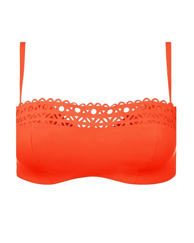 Sujetador de baño bandeau preformado Lise Charmel Ajourage Couture (Orange Couture)