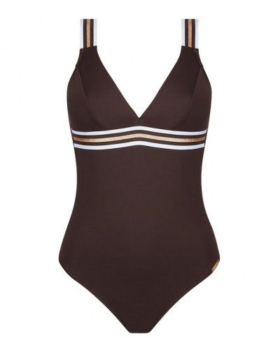Maillot de bain une pièce Nageur maintien ouvert Lise Charmel Energie Nautique (Taupe Nautique)