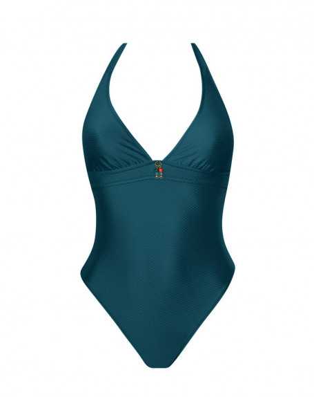 One-piece swimsuit swimmer support Antigel La Vogueuse (Vert Vogue)
