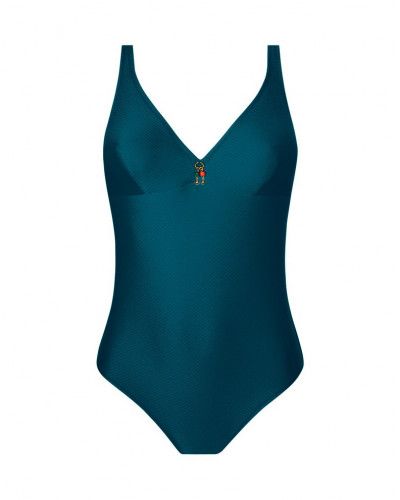 Maillot de bain une pièce nageur maintien sans armature Antigel La Vogueuse (Vert Vogue)