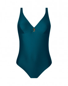 One-piece swimsuit swimmer support soft Antigel La Vogueuse (Vert Vogue)
