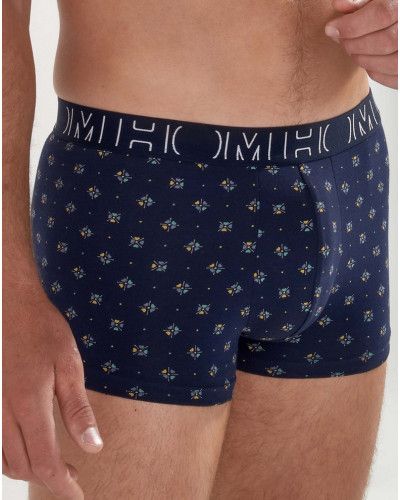 Boxer Coton HOM Davide (Lot de 2) (Marine/Marine imprimé)