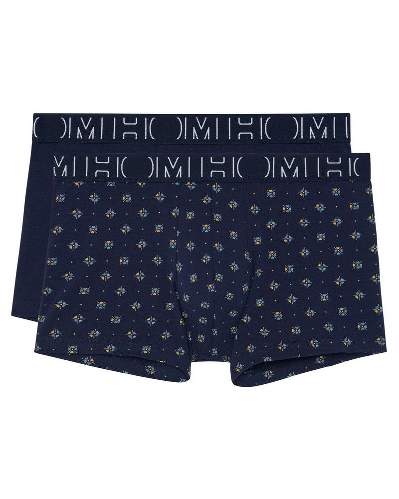 Boxer Cotton HOM Davide (Set of 2) (Marine/Marine imprimé)
