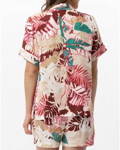 Pyjama short chaîne et trame Le Chat Camélia (Multicolore)