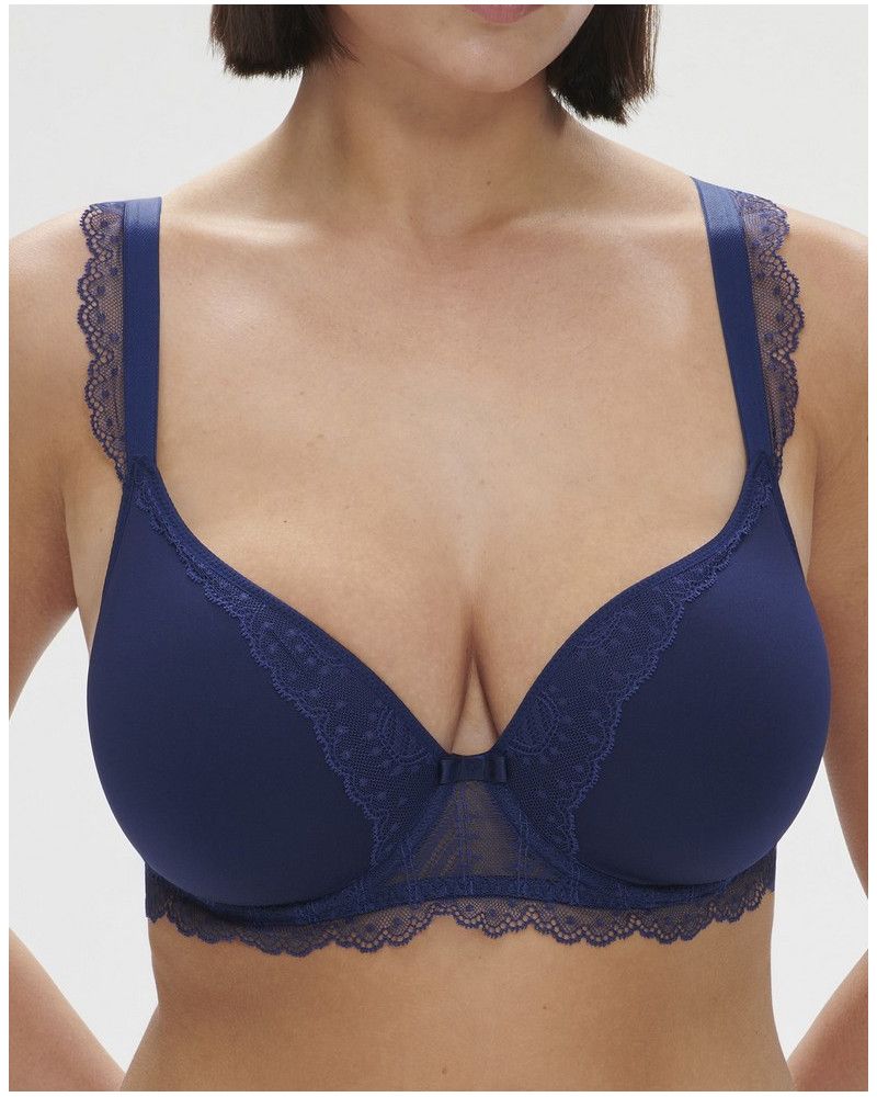 Plunging neckline spacer bra Simone Pérèle Canopée (Midnight)