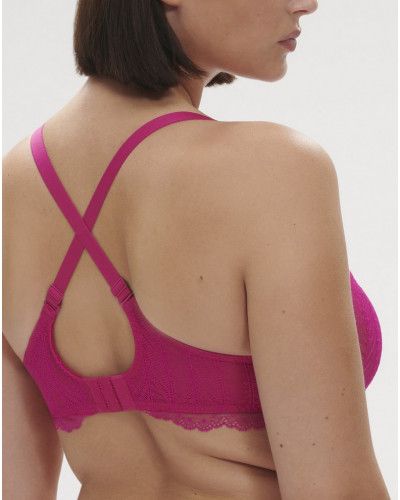 Underwired bra with plunging neckline Simone Pérèle Canopée (Rose Hibiscus)
