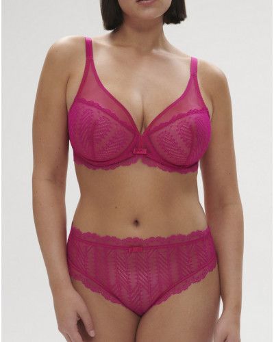 Soutien-gorge avec armature décolleté plongeant Simone Pérèle Canopée (Rose Hibiscus)