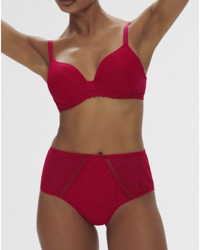 Soutien-gorge spacer décolleté plongeant moulé dentelle Simone Pérèle Comète (Rubis Rose)
