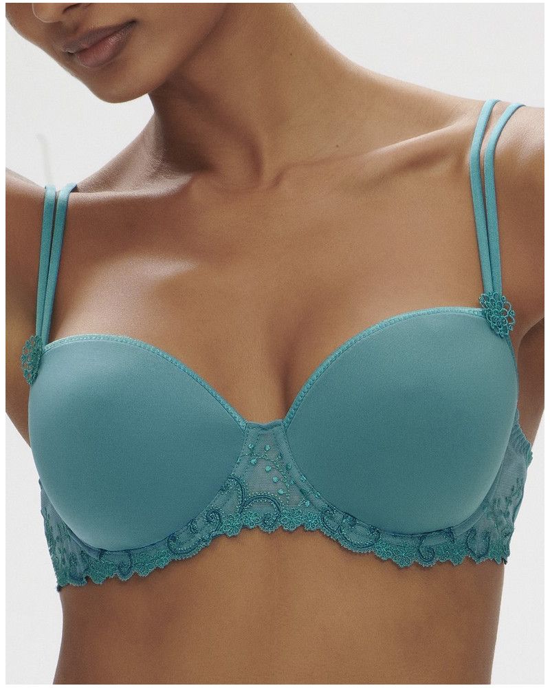 Square neckline spacer bra Simone Pérèle Délice (Bleu Atoll)