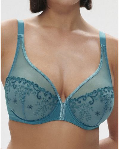 Soutien-gorge avec armature décolleté plongeant Simone Pérèle Délice (Bleu Atoll)