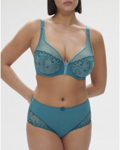 Soutien-gorge avec armature décolleté plongeant Simone Pérèle Délice (Bleu Atoll)