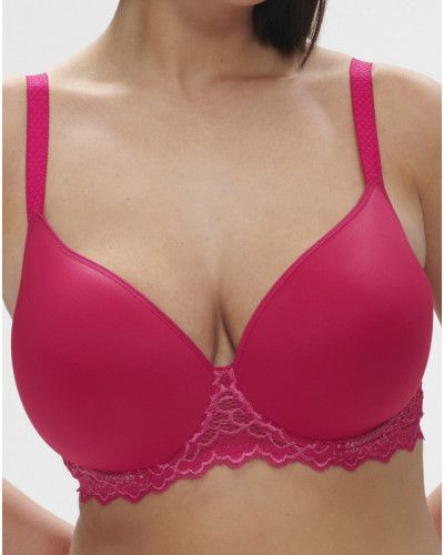Plunging neckline spacer bra Simone Pérèle Caresse (Rose Teaberry)
