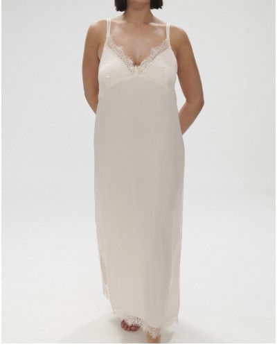 Nuisette longue Simone Pérèle Satin Secrets (Rose Sakura)