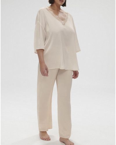 3/4 sleeve top Simone Pérèle Satin Secrets (Rose Sakura)